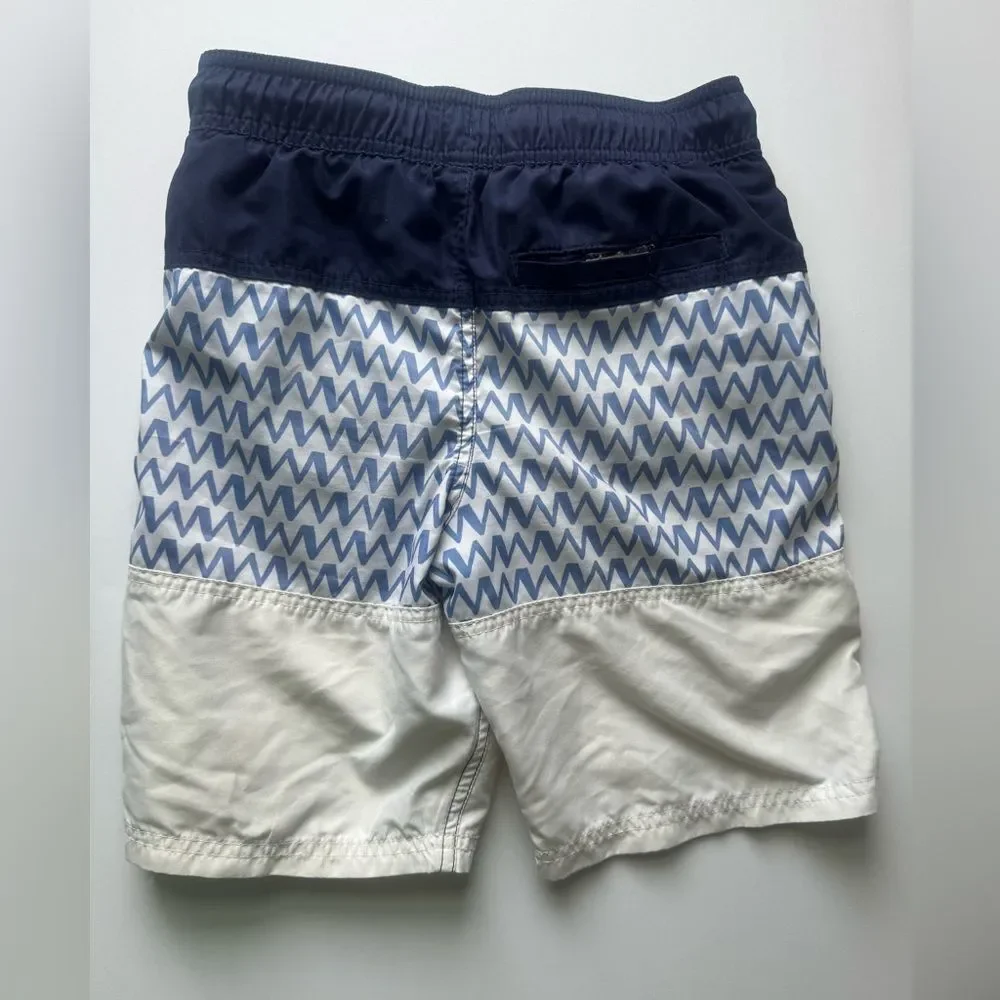Cat & Jack navy blue/ white lined swim trunks size Medium